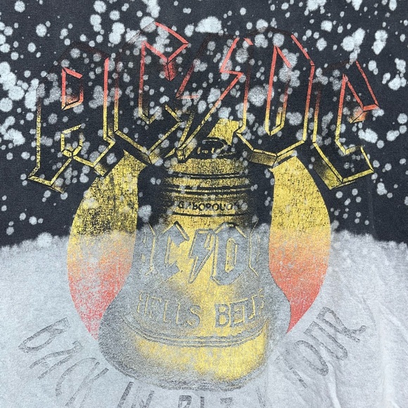 AC/DC Black and White Distressed Tee - Picture 3 of 5